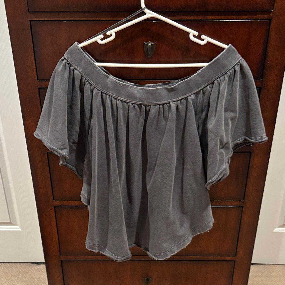Free People Charcoal Knit Top
